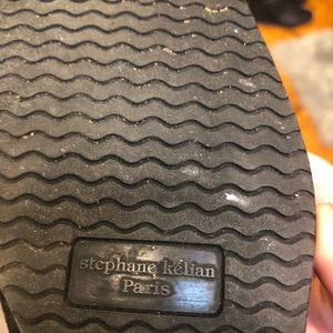 Stephane kelian black suede wedges w eyelet detail